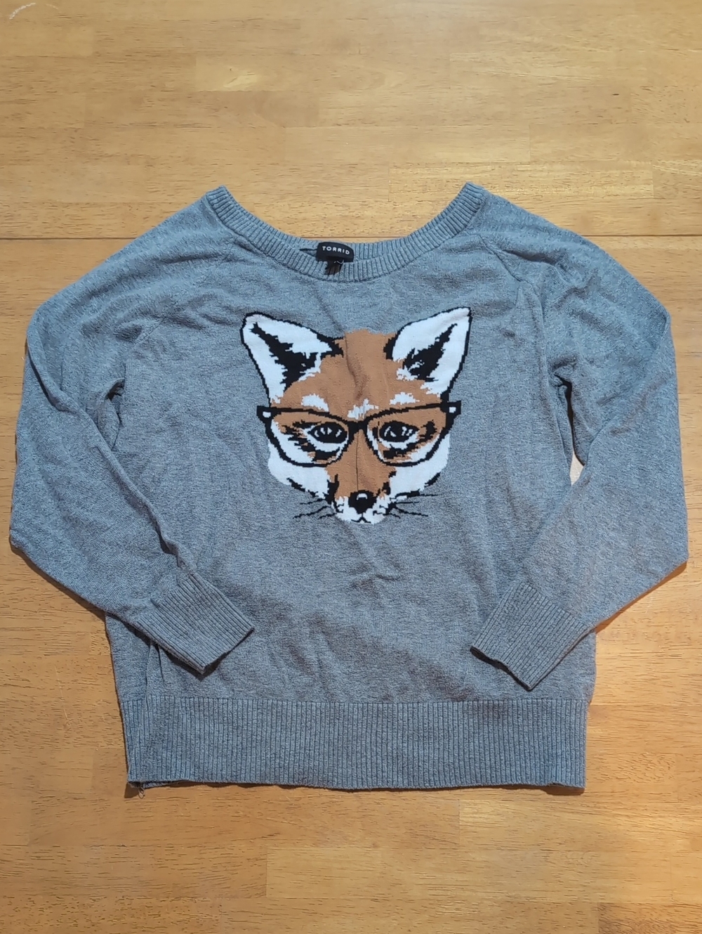 Torrid Gray Fox Graphic Crewneck Sweater